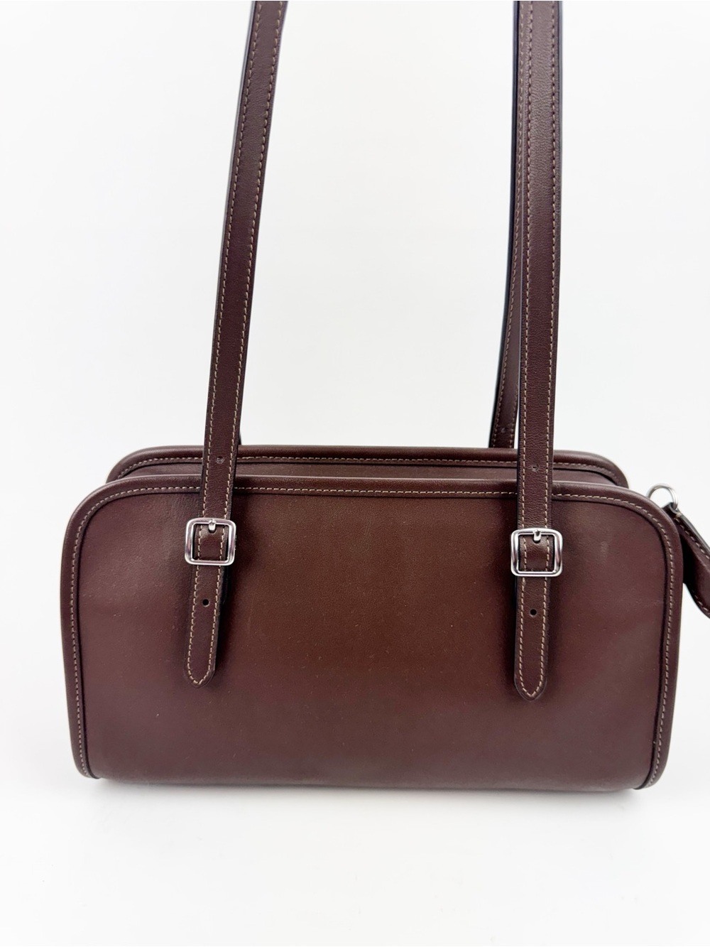 Coach Swing Zip Mahogany Brown Leather Shoulder Bag Re-Edition CM565 - Picture 2 of 9